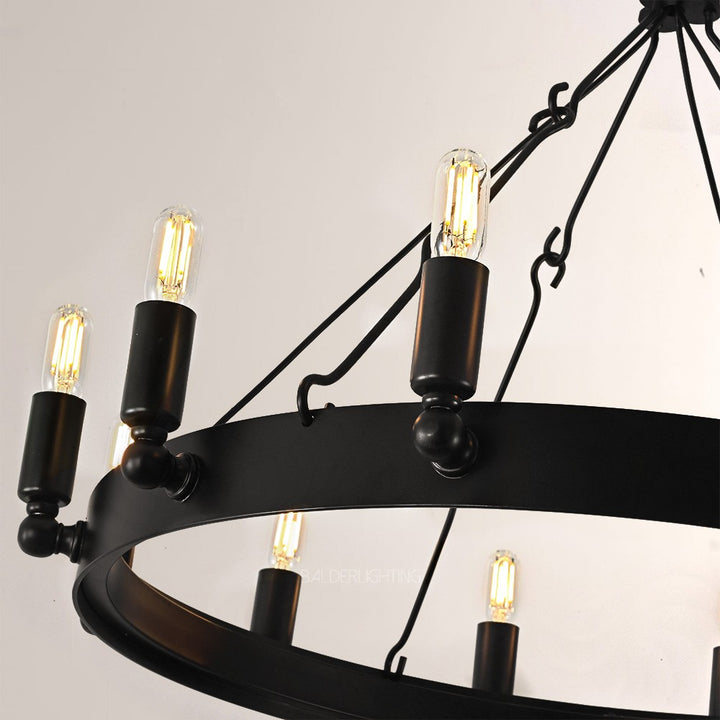 Lalania Vintage Candelabra Round Chandelier 26"