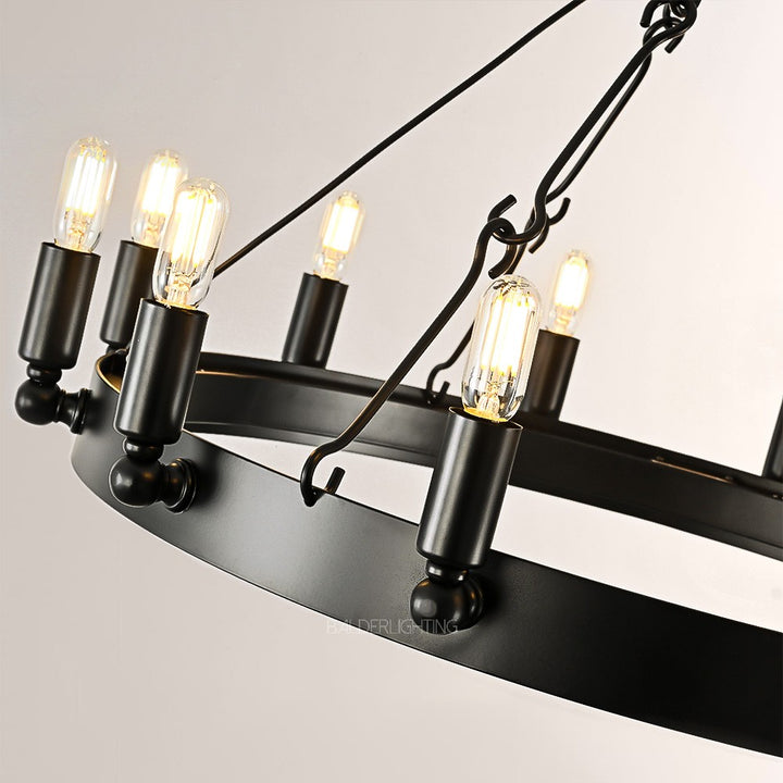 Lalania Vintage Candelabra Round Chandelier 26"