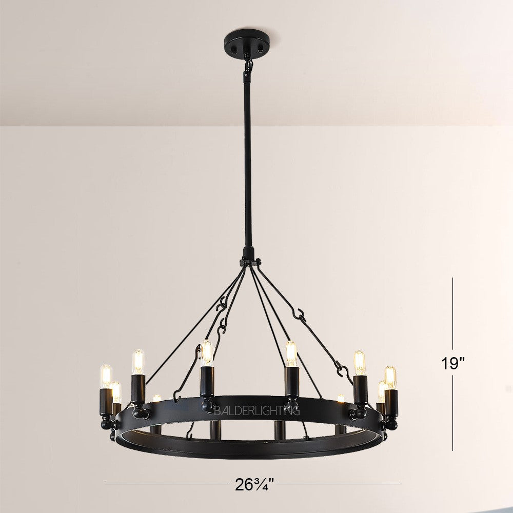 Lalania Vintage Candelabra Round Chandelier 26"