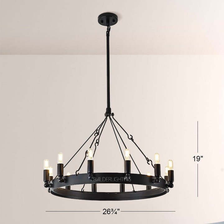 Lalania Vintage Candelabra Round Chandelier 26"