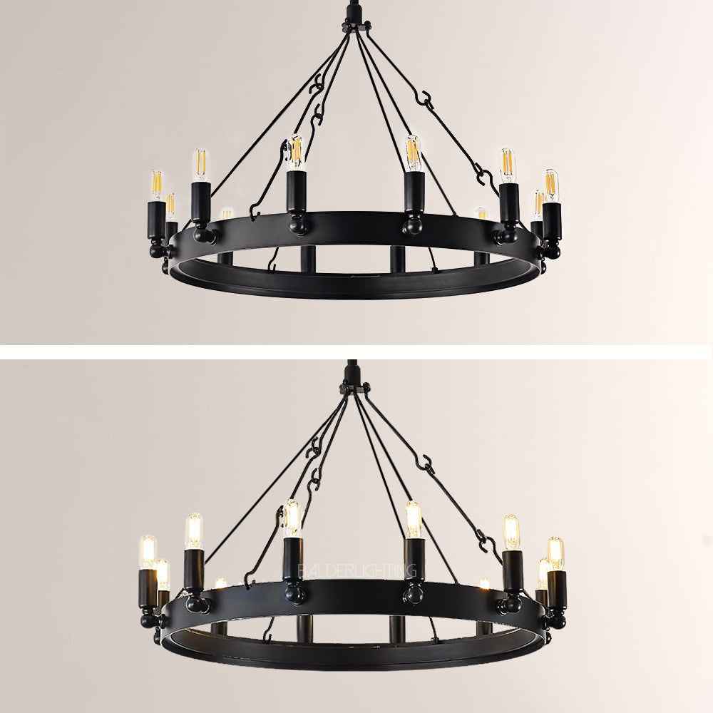 Lalania Vintage Candelabra Round Chandelier 26"