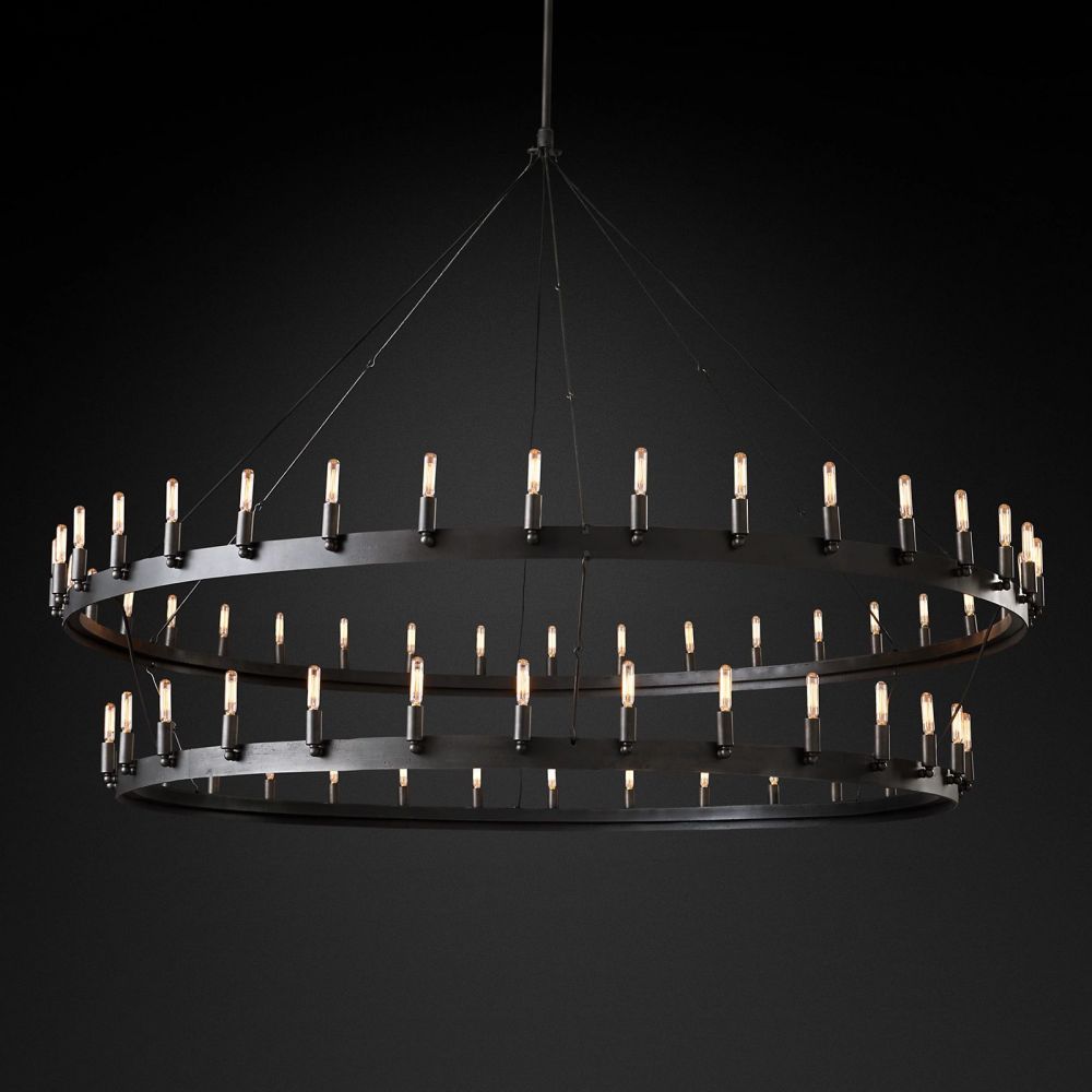 Lalania Vintage Filament 2-Tier Round Chandelier