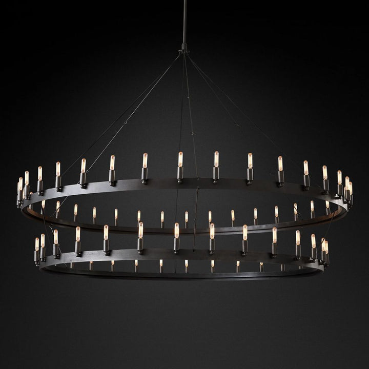 Lalania Vintage Filament 2-Tier Round Chandelier