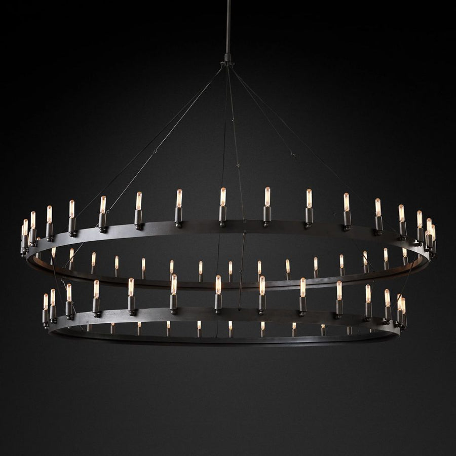 Lalania Vintage Filament 2-Tier Round Chandelier