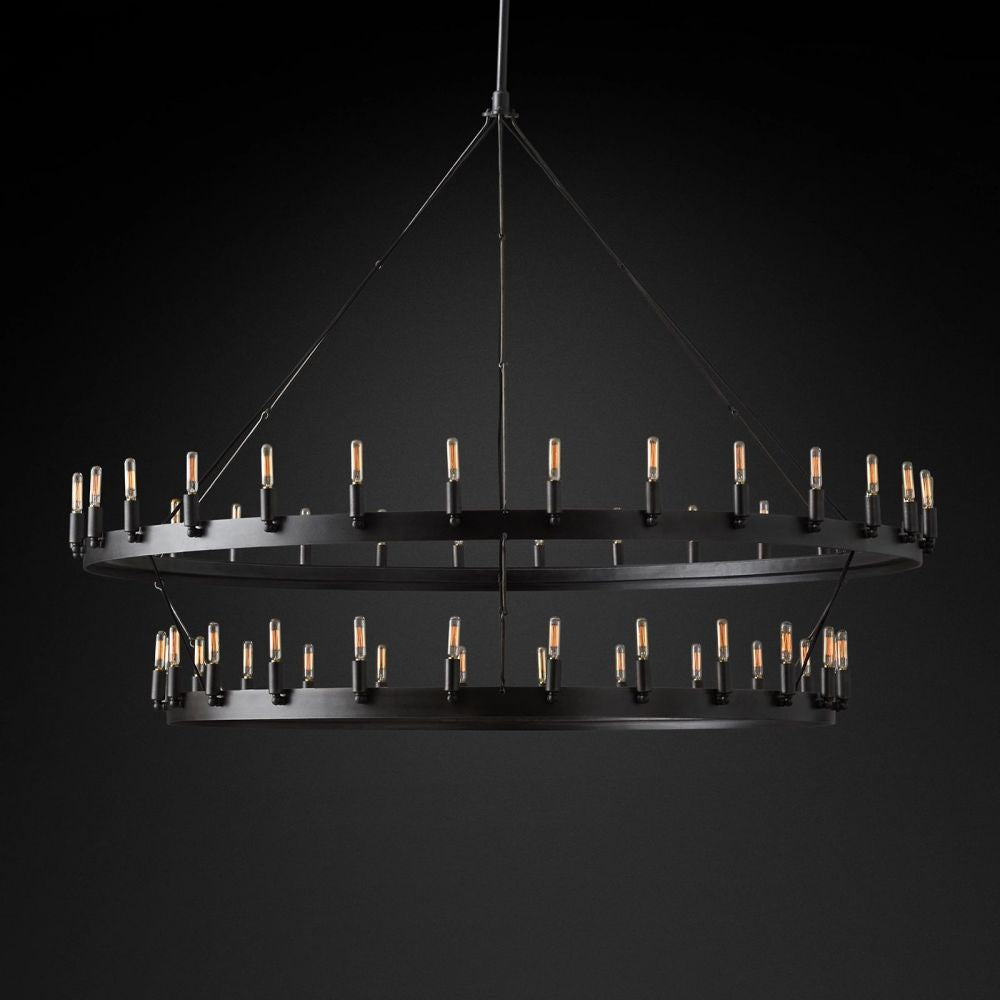 Lalania Vintage Filament 2-Tier Round Chandelier