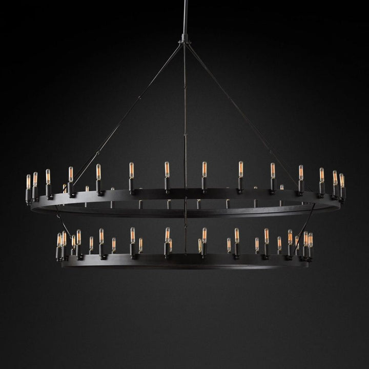 Lalania Vintage Filament 2-Tier Round Chandelier