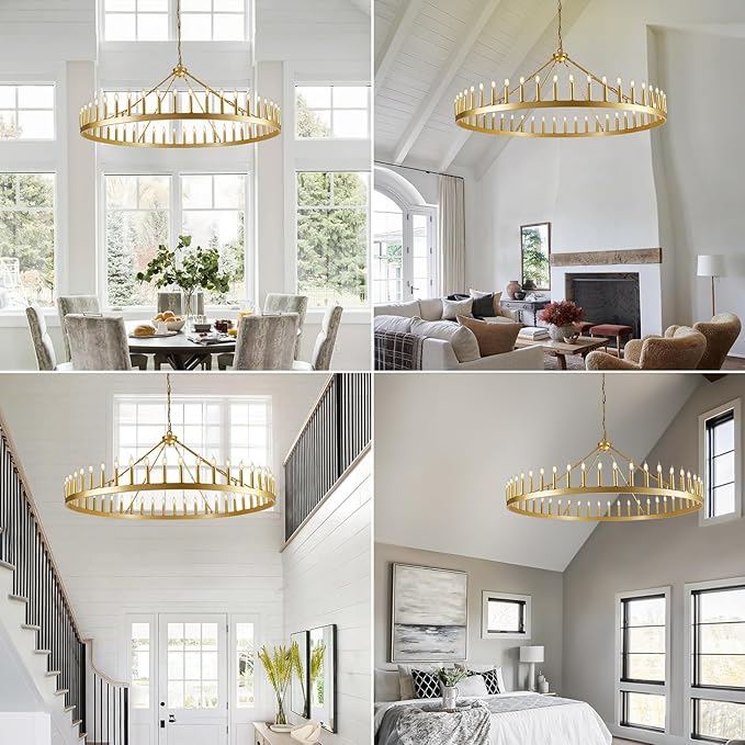 Lalania Wheel Chandelier with Candle Shade