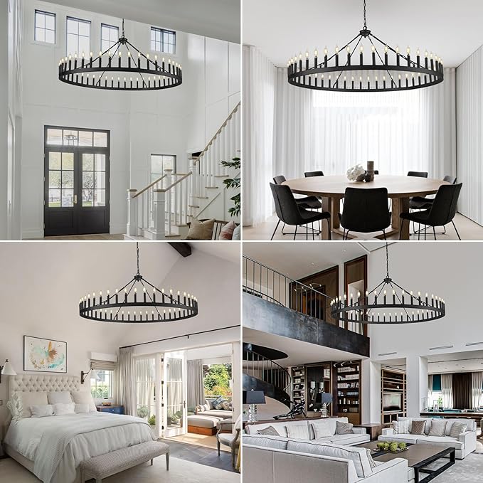 Lalania Wheel Chandelier with Candle Shade