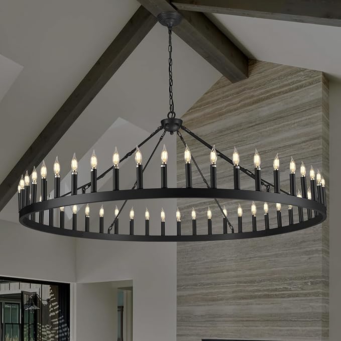 Lalania Wheel Chandelier with Candle Shade