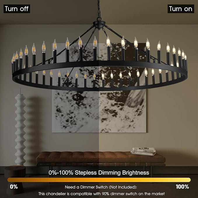 Lalania Wheel Chandelier with Candle Shade