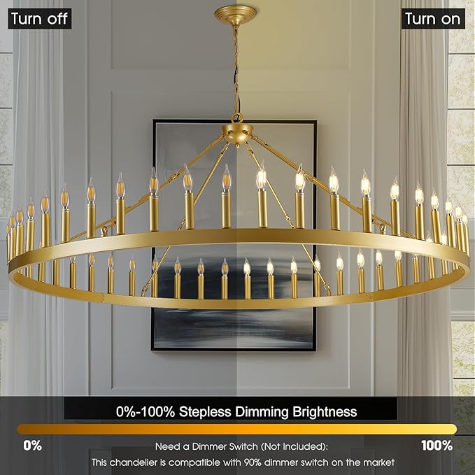 Lalania Wheel Chandelier with Candle Shade