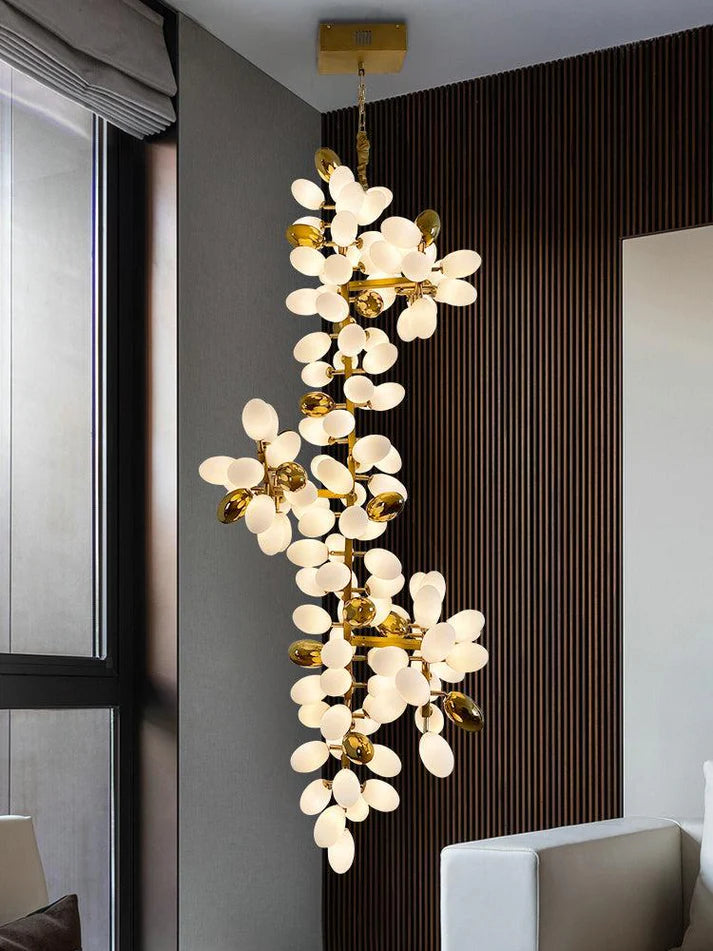 Large Branch Grape Copper Chandelier