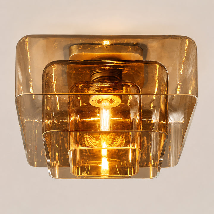 Lecoun Amber Glass Flushmount