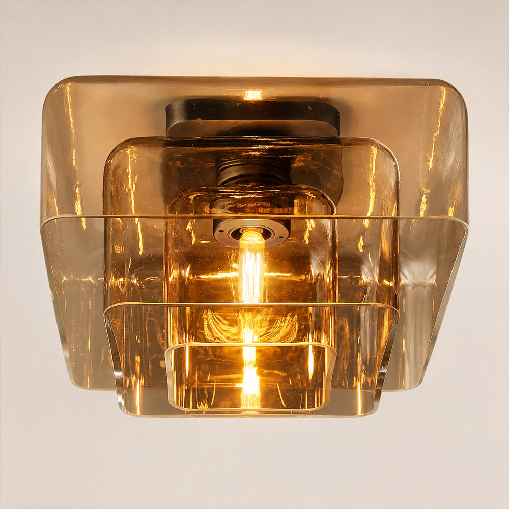 Lecoun Amber Glass Flushmount