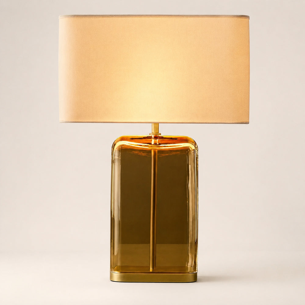 Lecoun Amber Glass Table Lamp