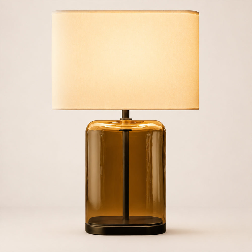 Lecoun Amber Glass Table Lamp