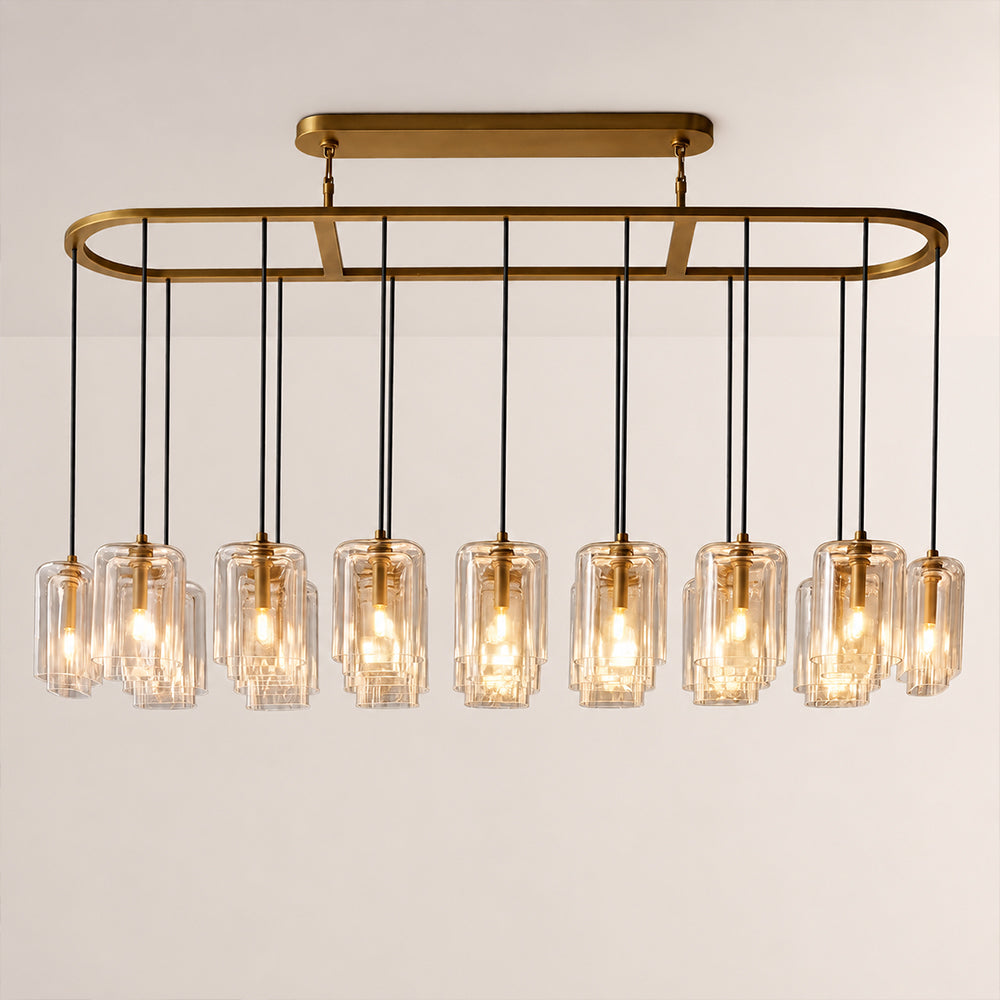 Lecoun Clear Glass Linear Chandelier