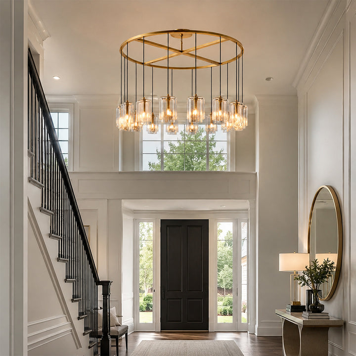Lecoun Clear Glass Round Chandelier