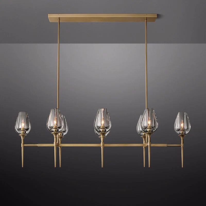Lewis Tulip Linear Dining Room Chandelier 52''
