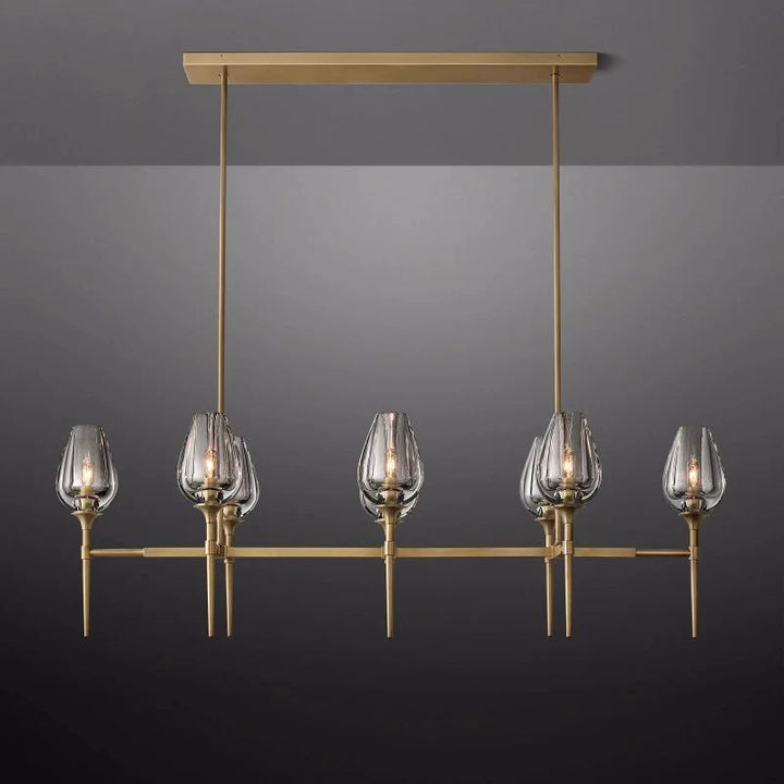 Lewis Tulip Linear Dining Room Chandelier 52''