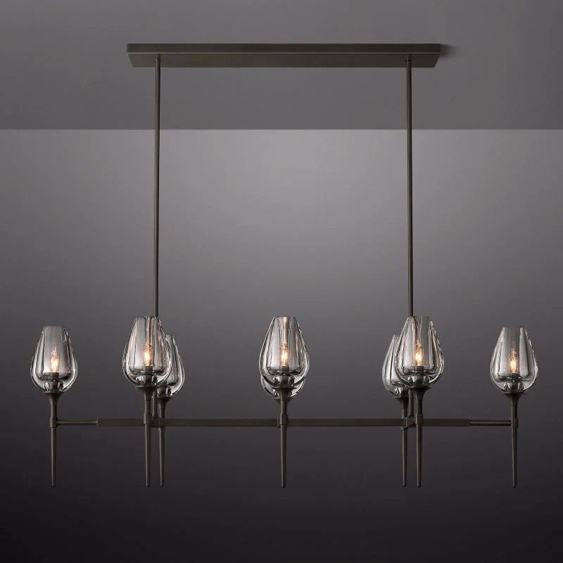 Lewis Tulip Linear Dining Room Chandelier 52''