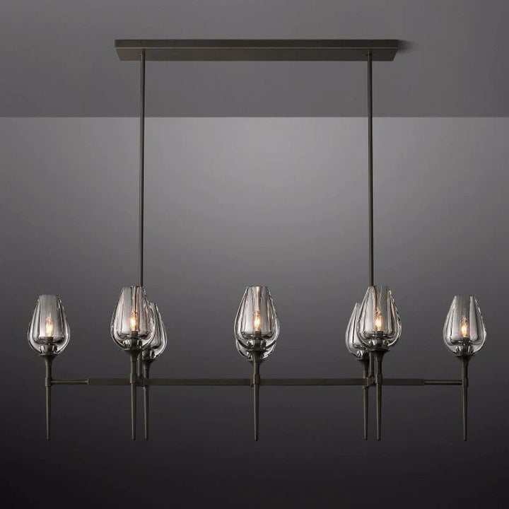 Lewis Tulip Linear Dining Room Chandelier 52''
