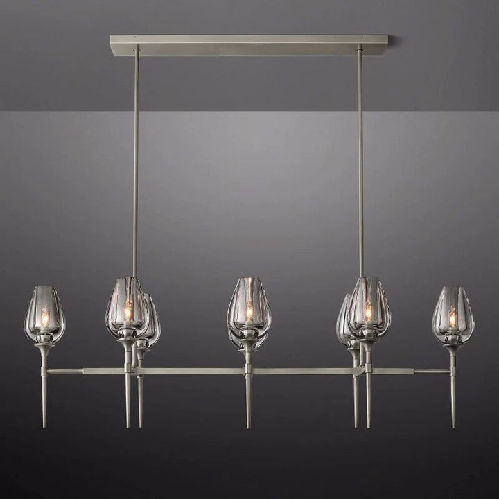 Lewis Tulip Linear Dining Room Chandelier 52''
