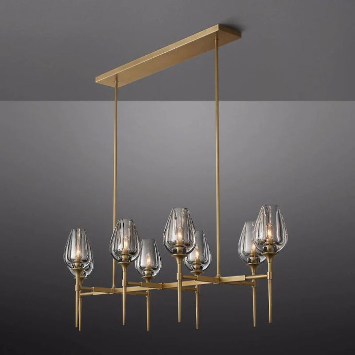 Lewis Tulip Linear Dining Room Chandelier 52''