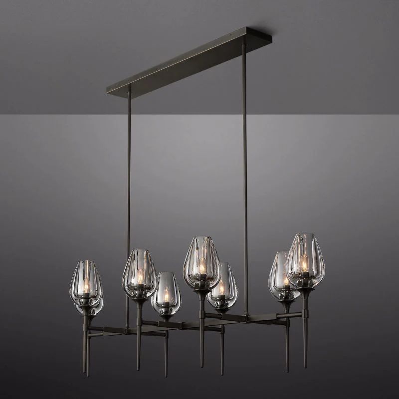 Lewis Tulip Linear Dining Room Chandelier 52''