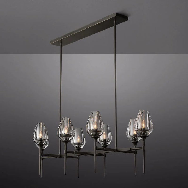 Lewis Tulip Linear Dining Room Chandelier 52''