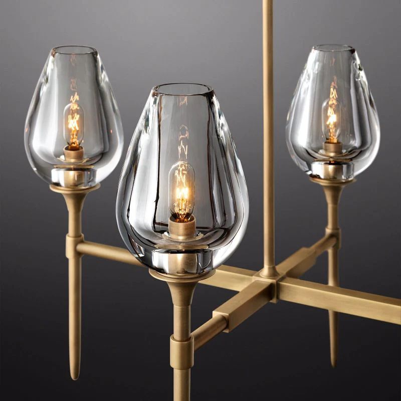 Lewis Tulip Linear Dining Room Chandelier 52''