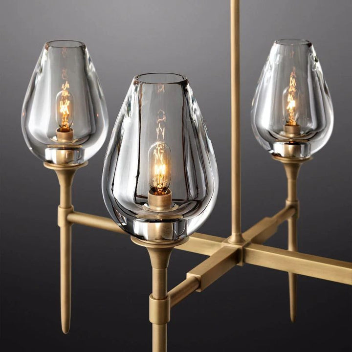 Lewis Tulip Linear Dining Room Chandelier 52''