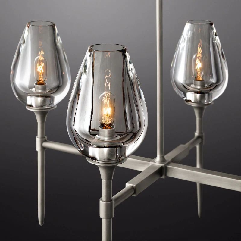 Lewis Tulip Linear Dining Room Chandelier 52''
