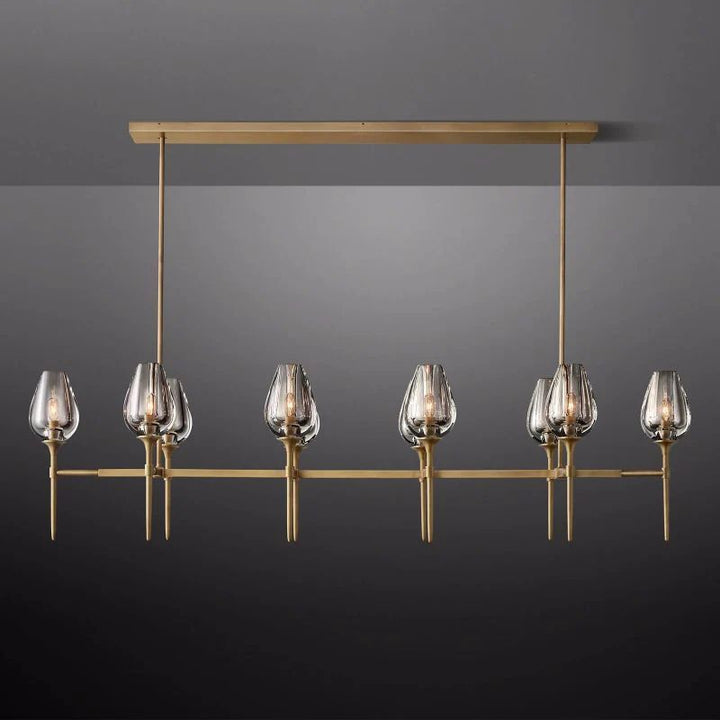 Lewis Tulip Linear Dining Room Chandelier 65''