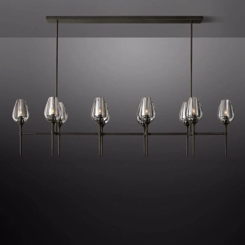 Lewis Tulip Linear Dining Room Chandelier 65''