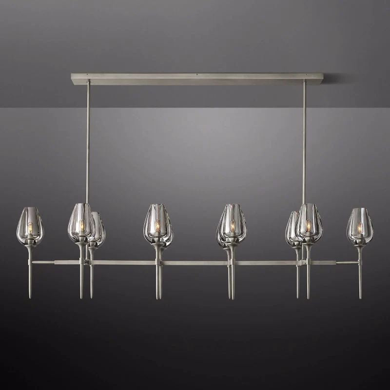 Lewis Tulip Linear Dining Room Chandelier 65''