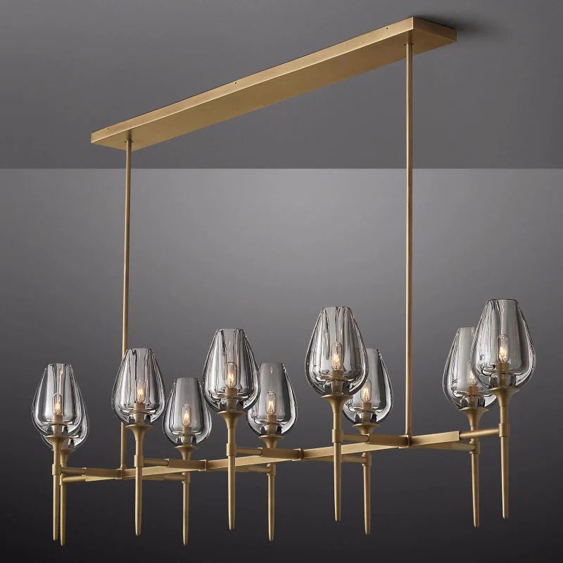 Lewis Tulip Linear Dining Room Chandelier 65''