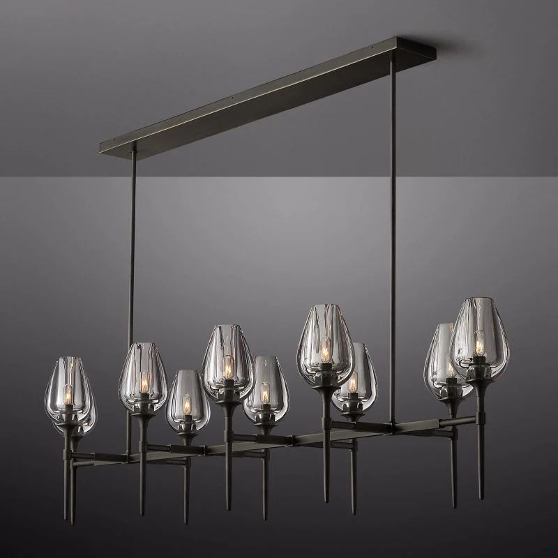 Lewis Tulip Linear Dining Room Chandelier 65''