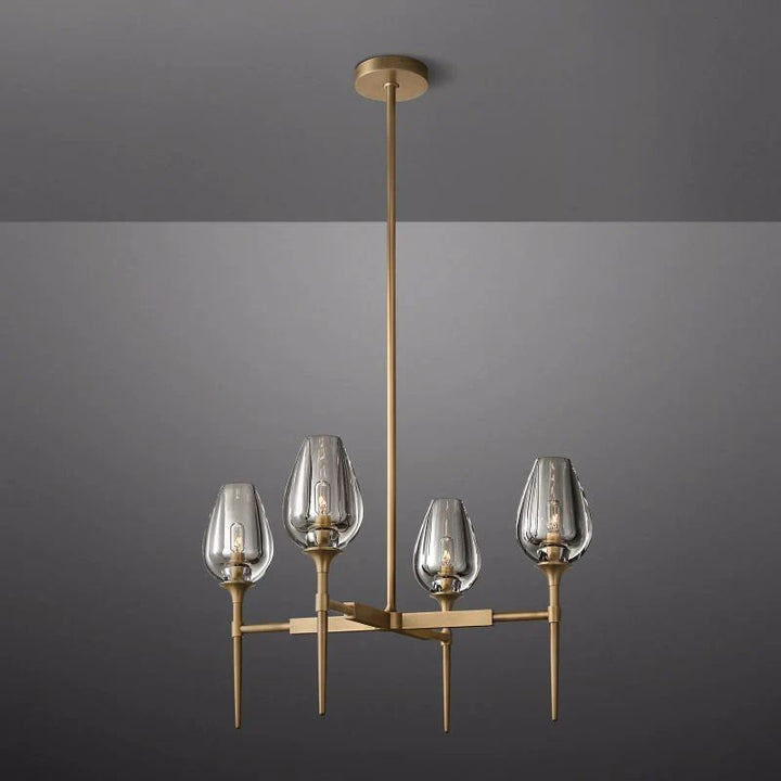 Lewis Tulip Round Dining Room Chandelier 27"