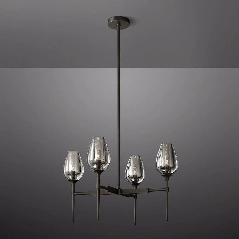 Lewis Tulip Round Dining Room Chandelier 27"