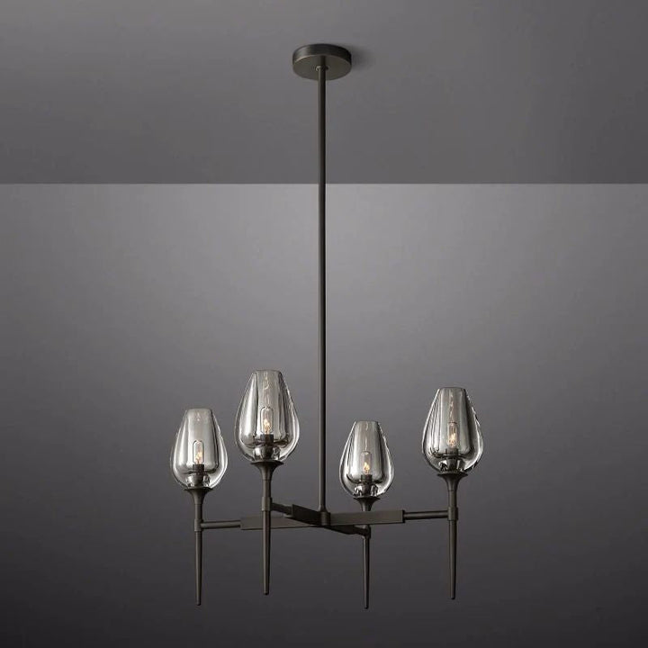 Lewis Tulip Round Dining Room Chandelier 27"