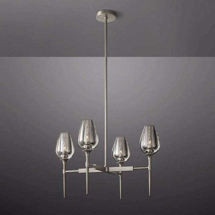Lewis Tulip Round Dining Room Chandelier 27"