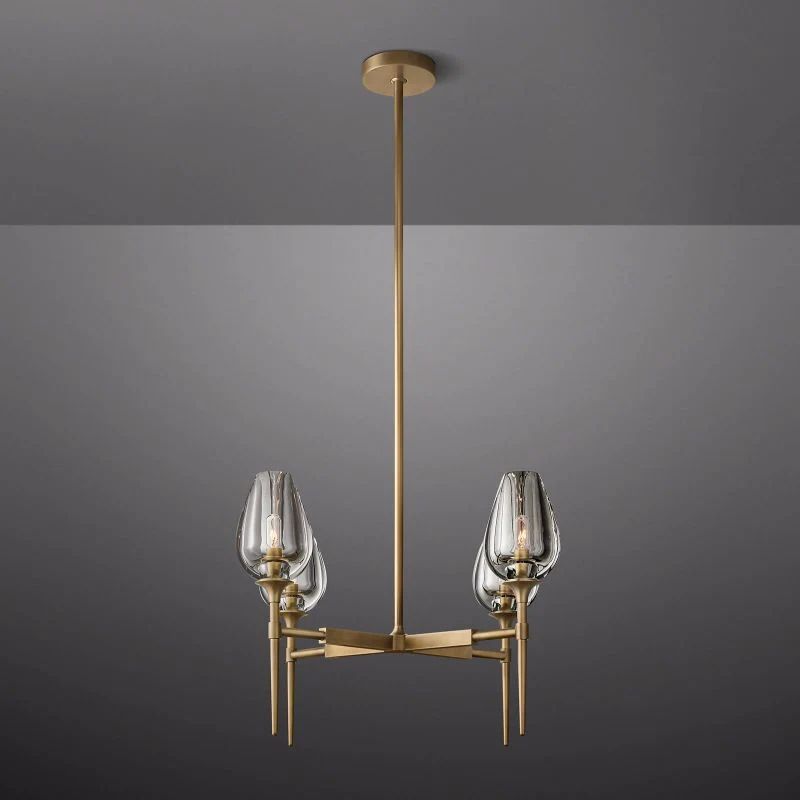 Lewis Tulip Round Dining Room Chandelier 27"