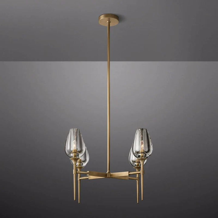 Lewis Tulip Round Dining Room Chandelier 27"