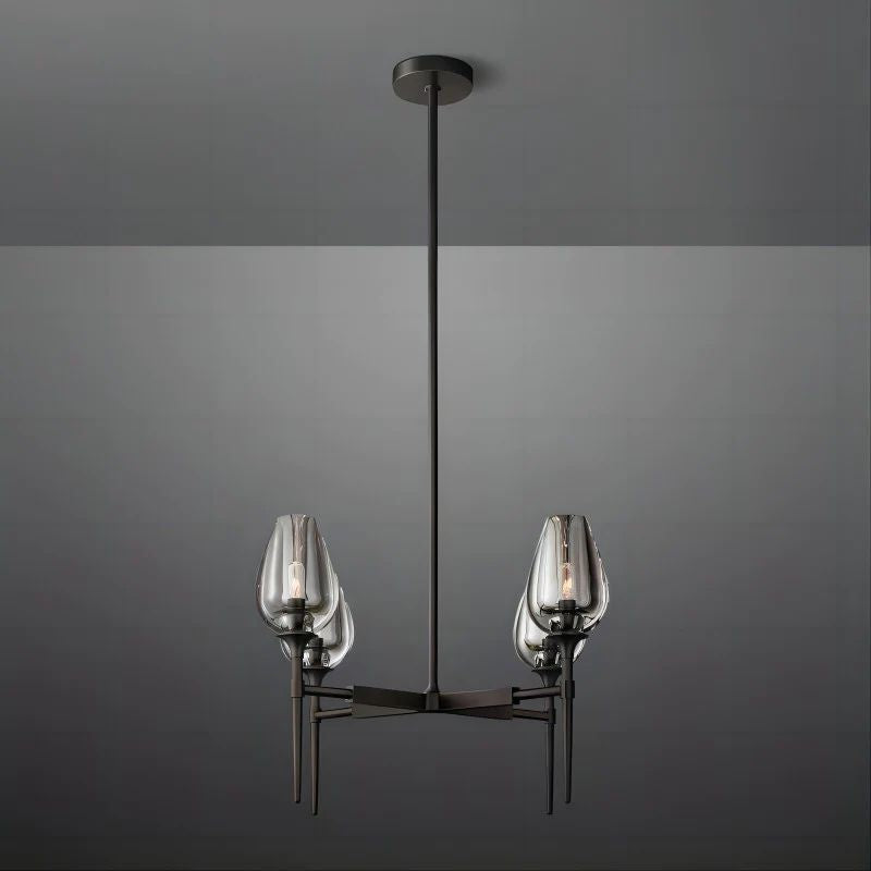 Lewis Tulip Round Dining Room Chandelier 27"