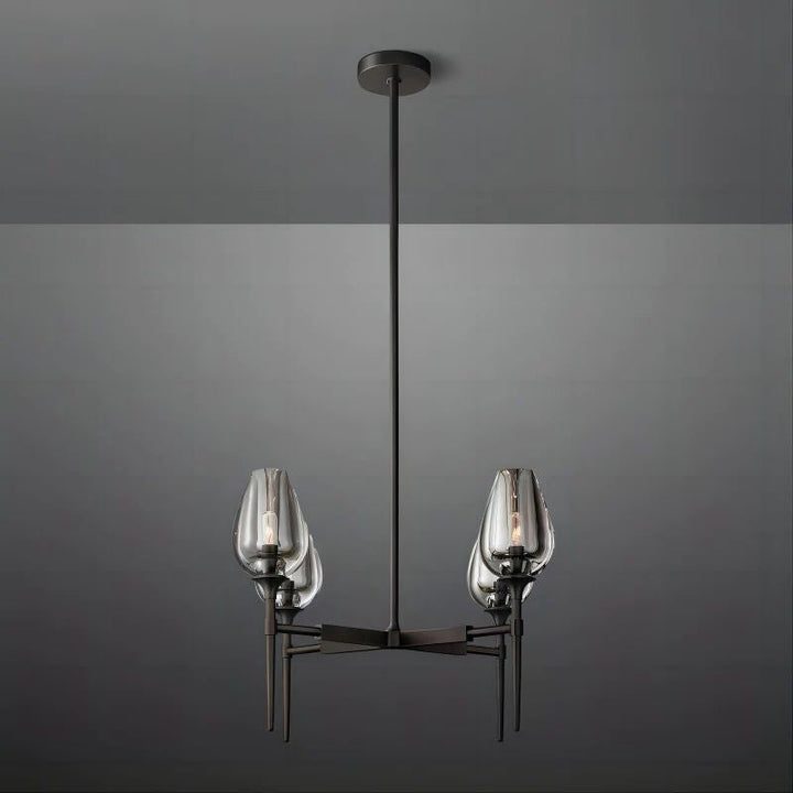 Lewis Tulip Round Dining Room Chandelier 27"