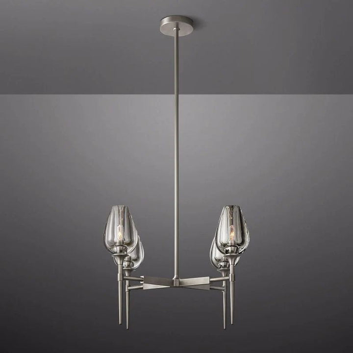 Lewis Tulip Round Dining Room Chandelier 27"