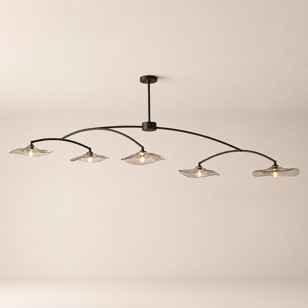 Lillia Smoke Glass Linear Chandelier