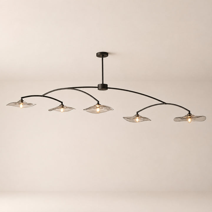 Lillia Smoke Glass Linear Chandelier