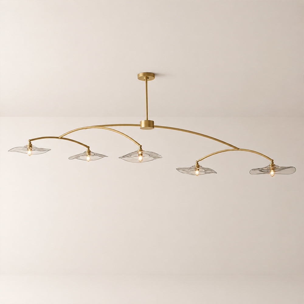 Lillia Smoke Glass Linear Chandelier